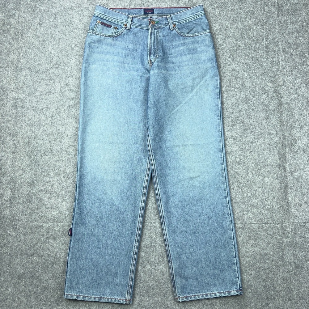 VTG Tommy Hilfiger Jeans Mens 32x32 Baggy Wide Leg Skate Hip Hop 90s Y2K Denim